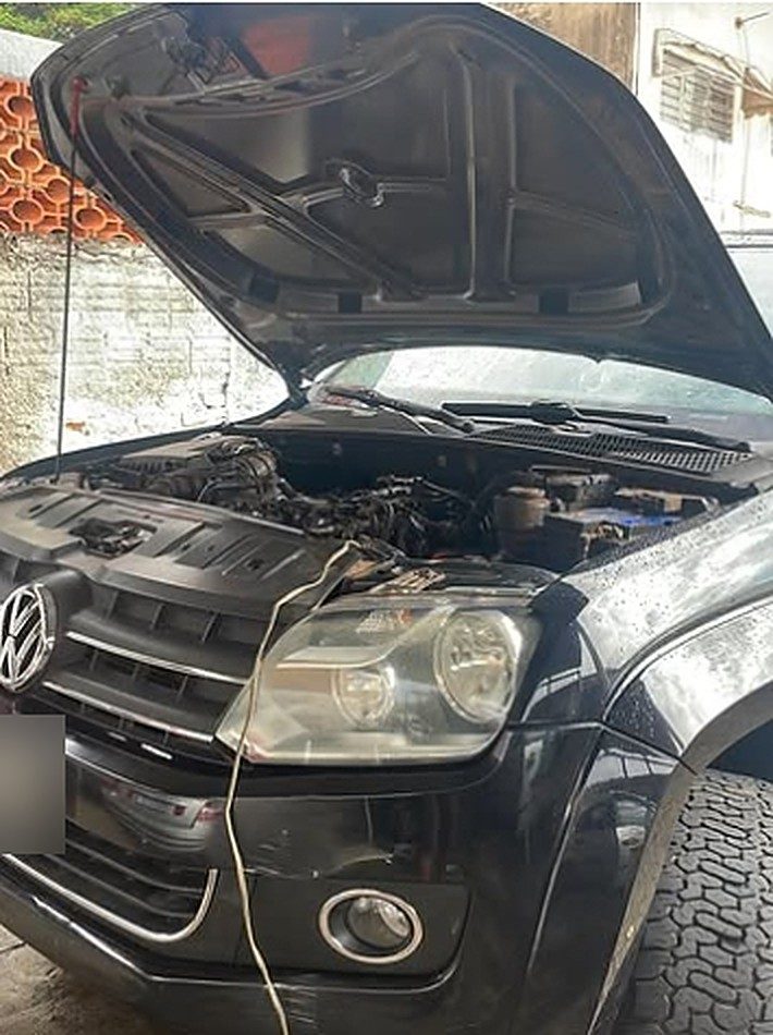 Príncipe do Socorro, socorro e mecânica móvel em Campinas: motor de uma Volkswagen Amarok com o capô aberto, durante a manutenção